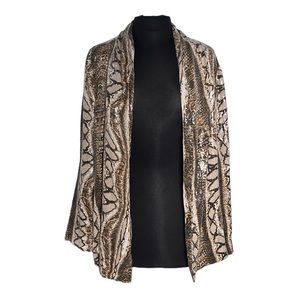 Mango Sequin Animal Print Blazer Jacket NWT Size L